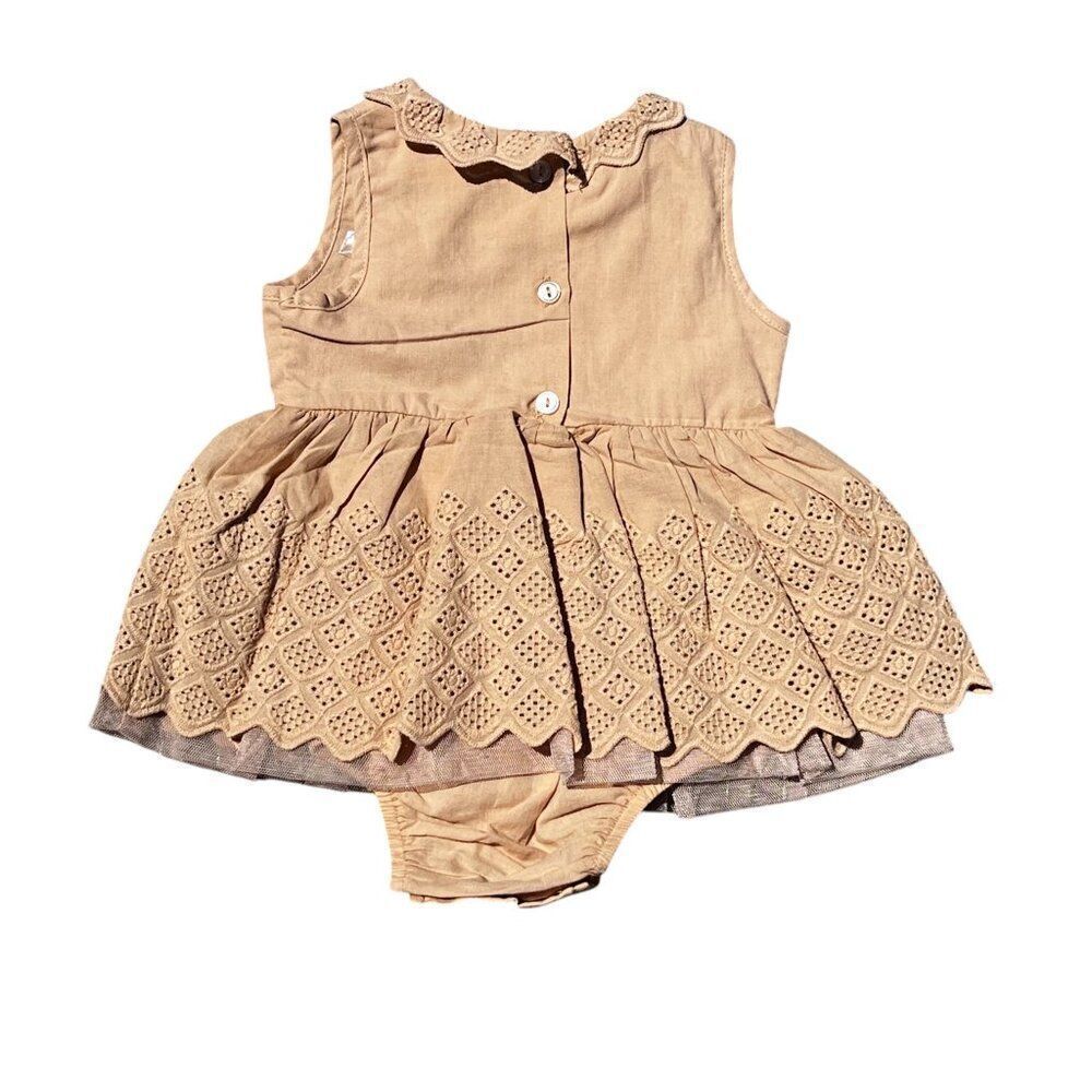 NWT! Noralee Georgia Romper Dress in Antique Size 3M - Picture 4 of 5